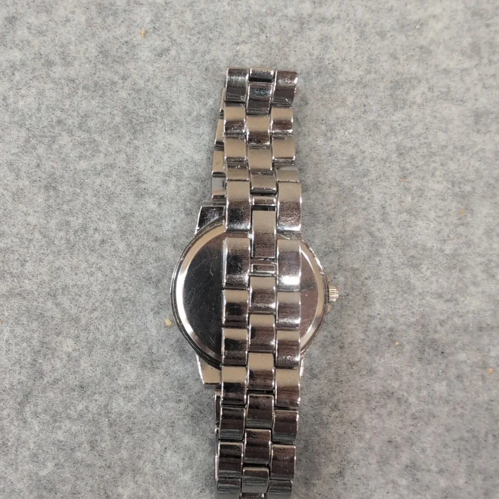 Women's Blue Sense Rhinestone Watch Roman Numerals Silver Tone Band Crystal‎